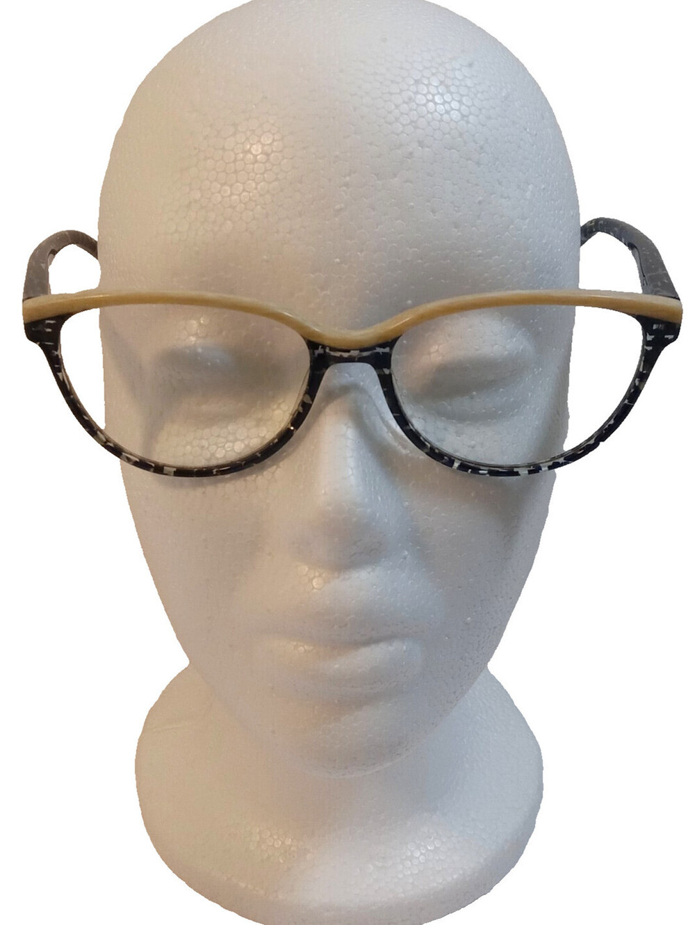 Charmossas Eyeglass Frames ONLY Accra BKBE Black Marble Beige Wood Grain 53-16